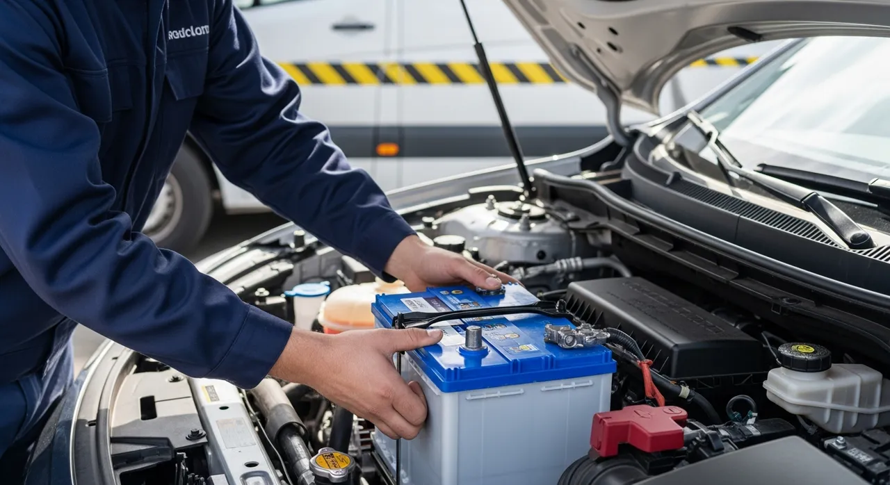 AGM Battery Replacement — MS Road Assist Australia mobile technician