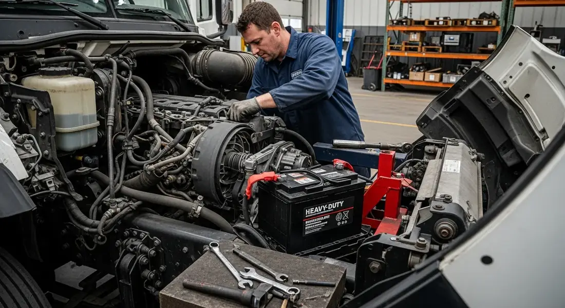 Truck Battery Replacement — MS Road Assist Australia mobile technician